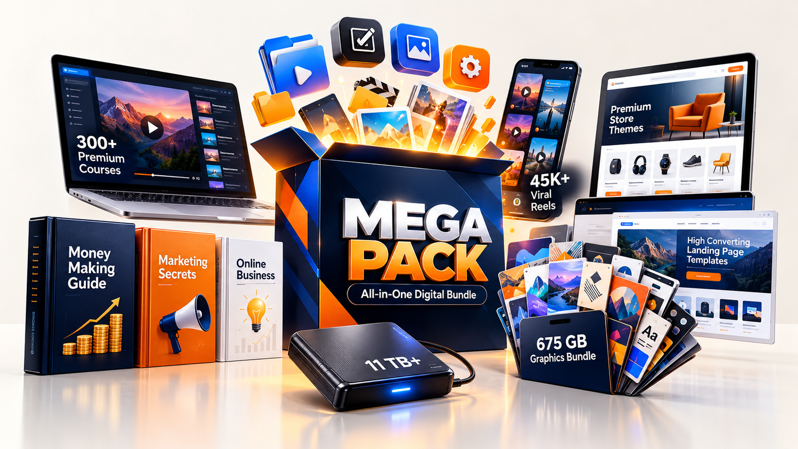 Everything you get in the Mega Pack